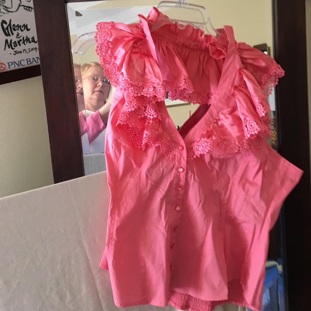 Bebe. Size L ruffled halter blouse