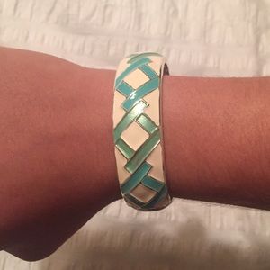 White, blue and teal bracelet