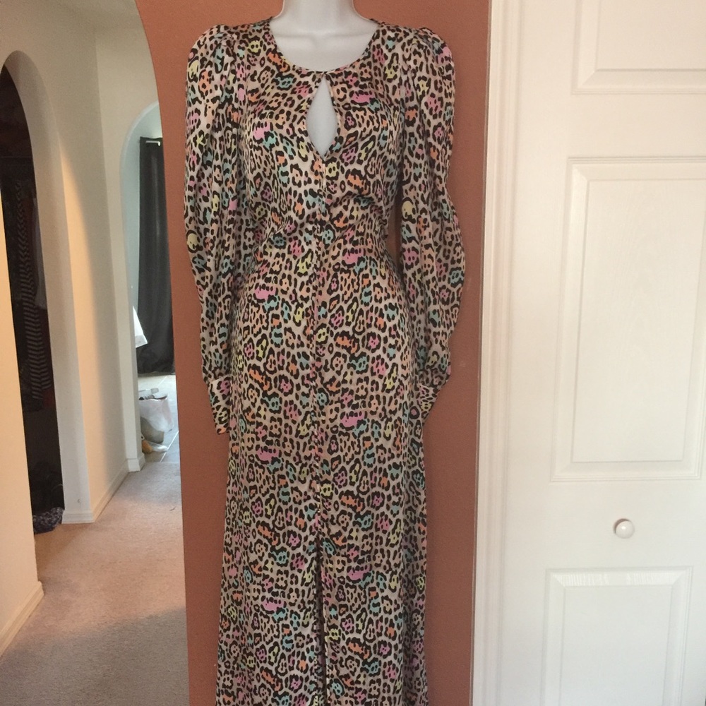 Multi-colored Animal Print Maxi Dress