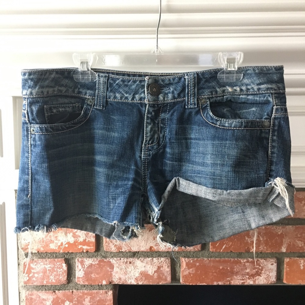 Guess Jean shirt cutoffs size 32 women's cotton 14