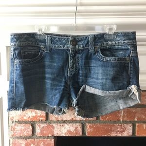 Guess Jean shirt cutoffs size 32 women's cotton 14