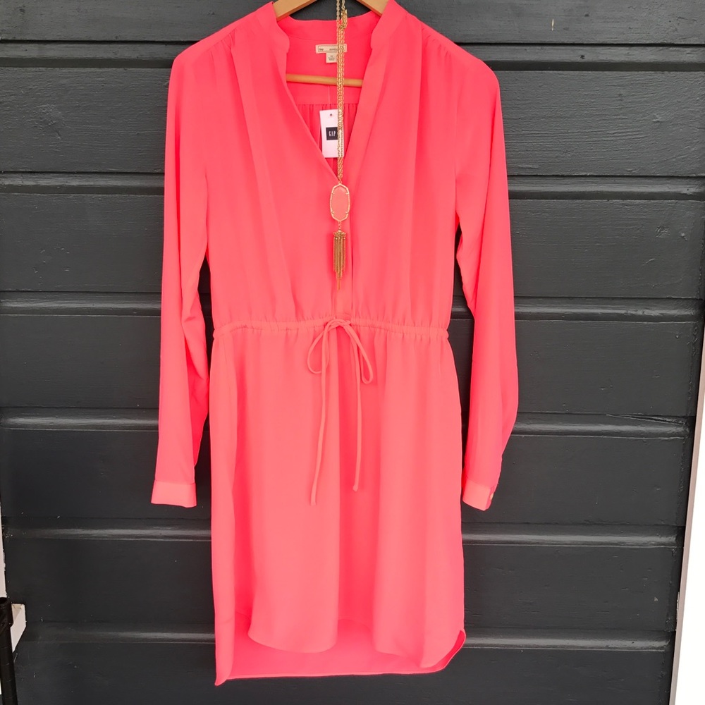 Gap drawstring shirt dress