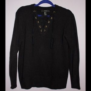 Lace up sweater