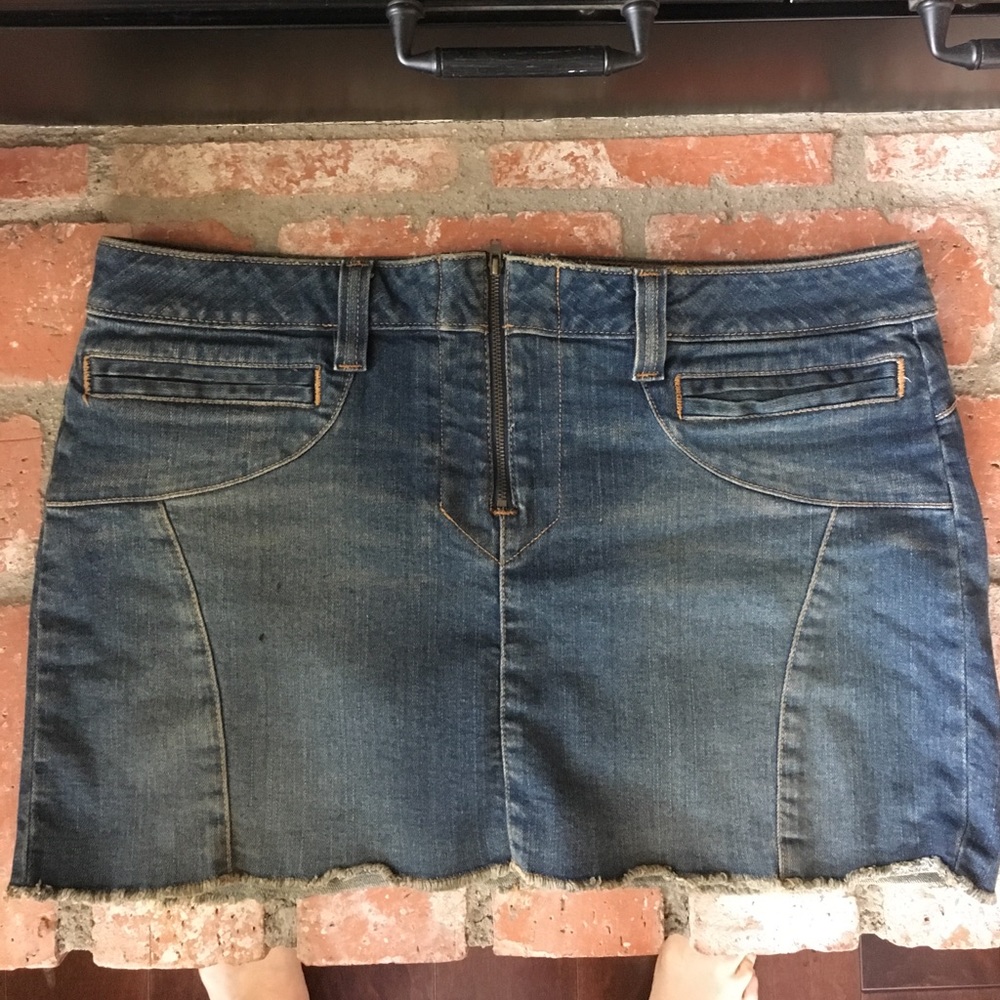 Old American Eagle Jean skirt cotton/spandex sz 14