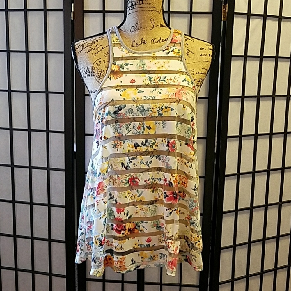 H.I.P. brand floral flowy racer back tank