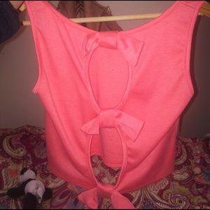 Peach Bow Crop Top