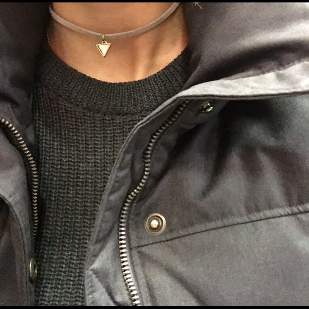 💟Thin Tan Choker with Marbled Triangle💟 - Picture 2 of 2