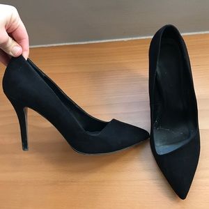 Aldo Black Suede Asymmetrical Cut Pump