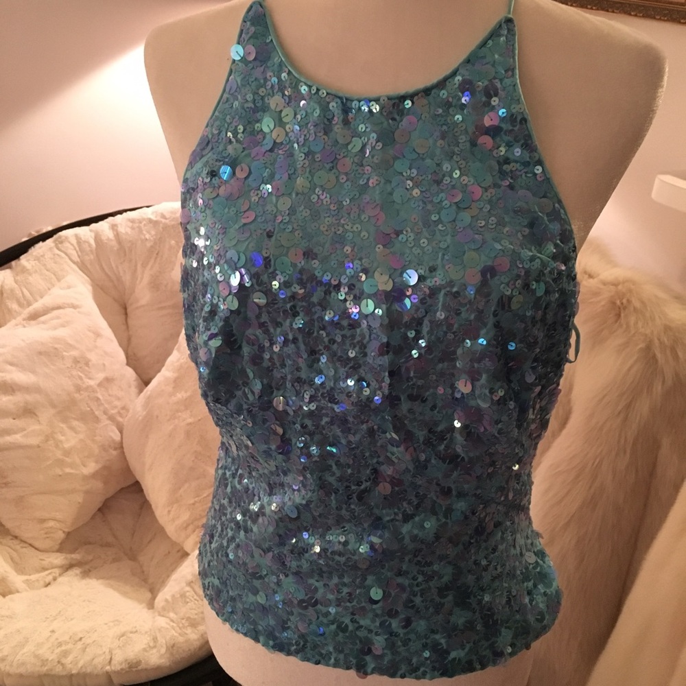 🦋 RIMINI Brand new with tags silk sequin blue top