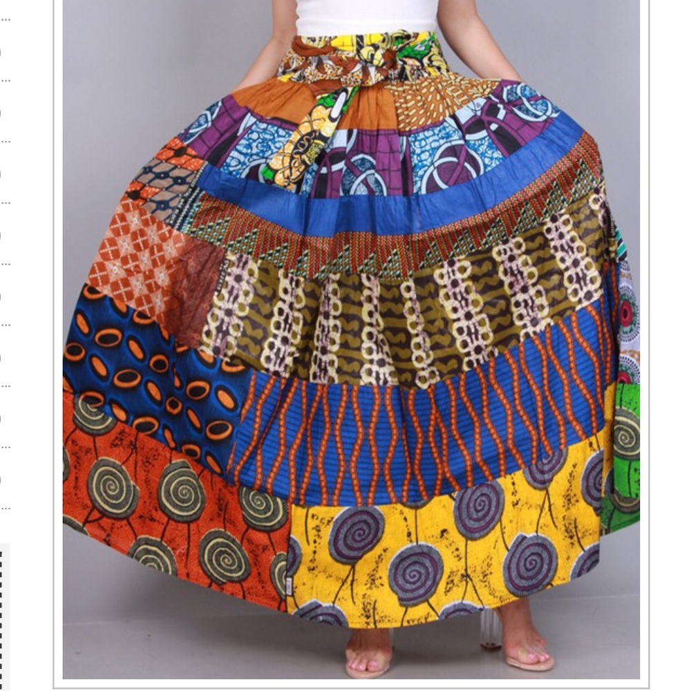 Multi Print Maxi Skirt With Pockets
