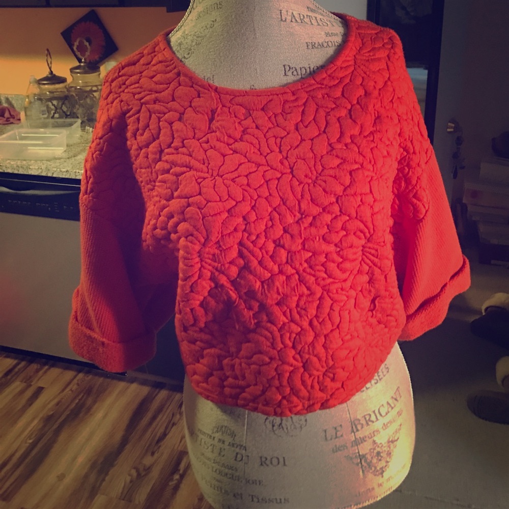 boho Orange floral crop top