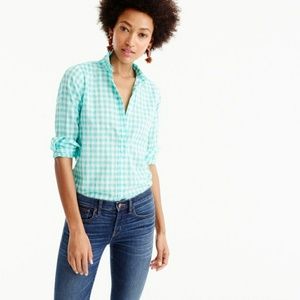 J. Crew gingham "perfect shirt" button down