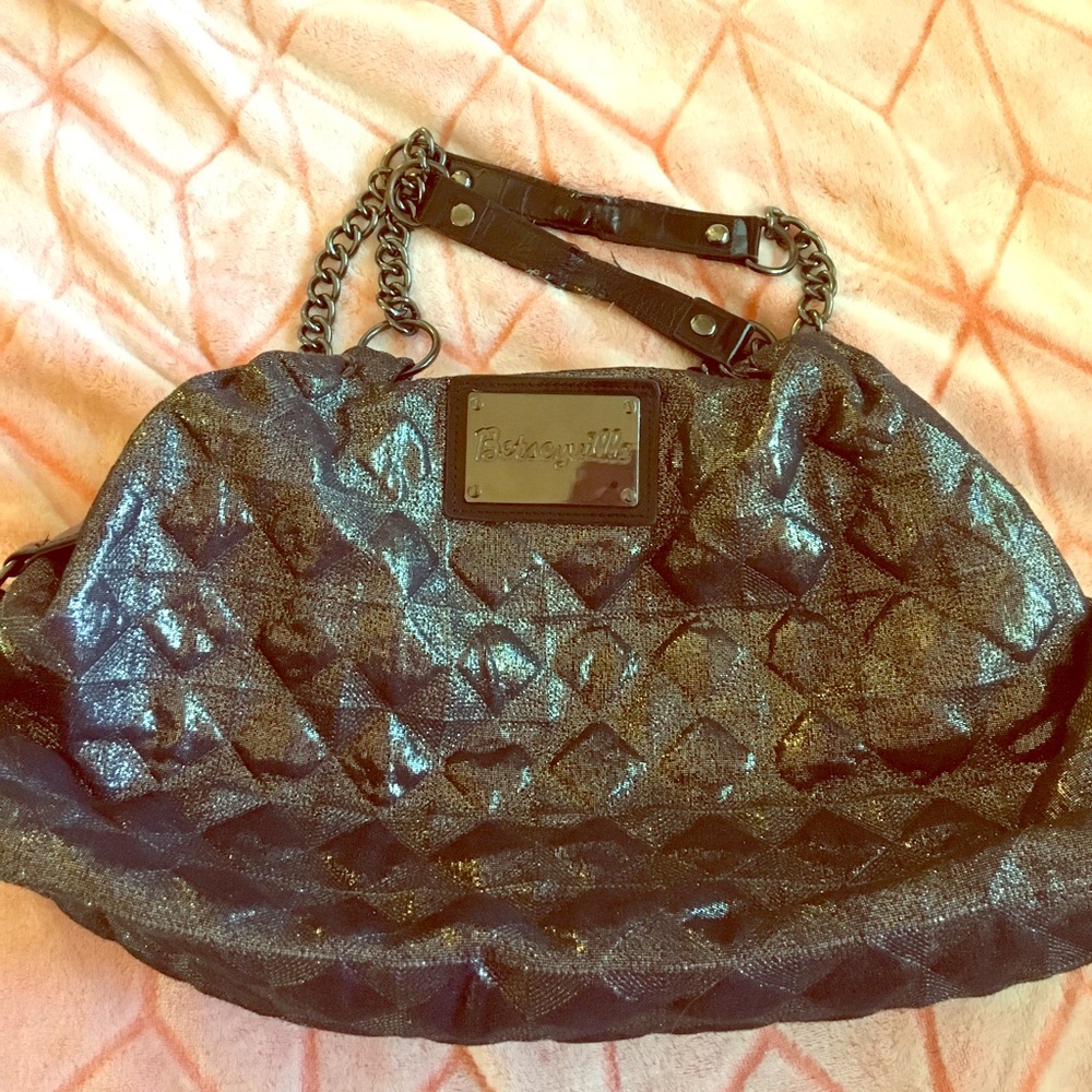 Silver/ black glitter betseyville large purse