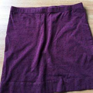 H&M crimson pencil skirt with black dots