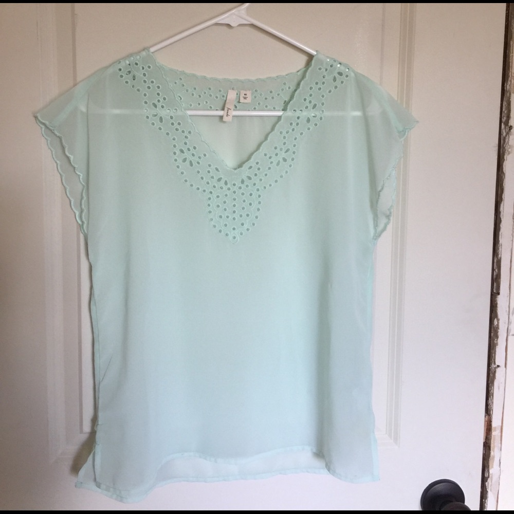 Mint green sheer shirt