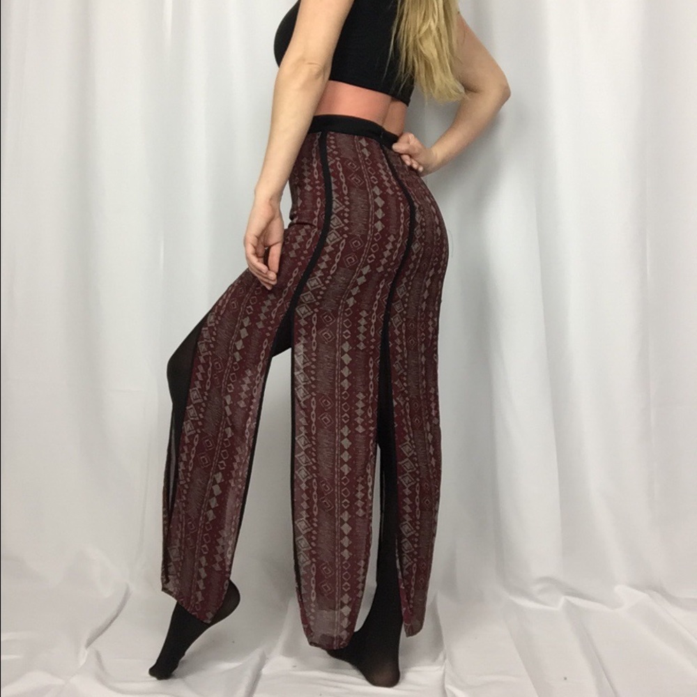 Sans Souei Boho Slit Red Skirt Gypsy Festival
