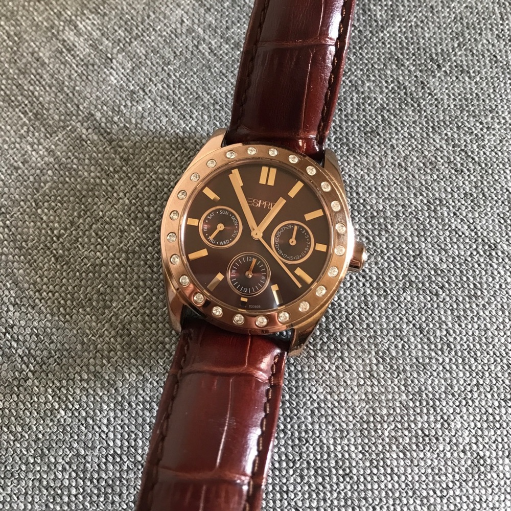 Esprit brown/rose gold watch