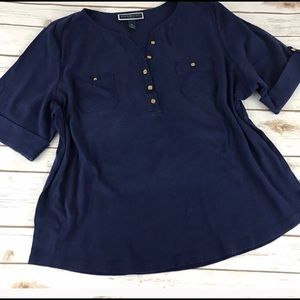 Navy Karen Scott top 2x