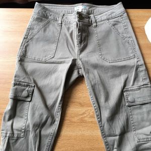 Green motor cycle style jeans