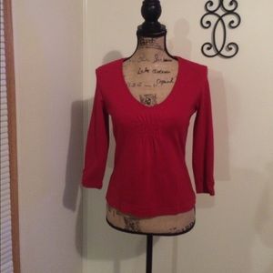 Express Red 3/4 sleeve top