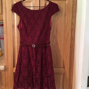 Burgundy lace dress