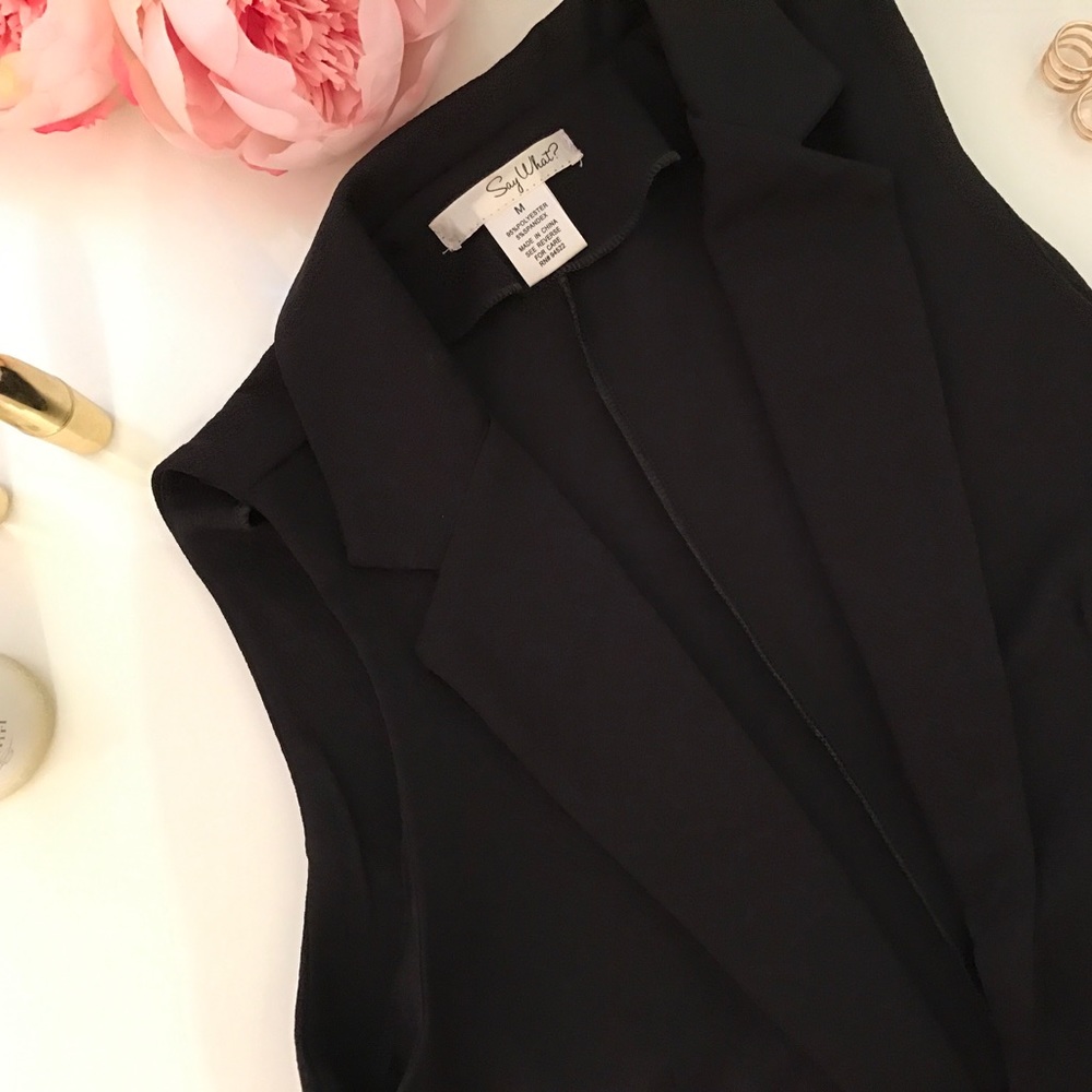 Black Sleeveless Blazer