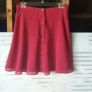 Red polka dot skirt