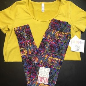 LulaRoe Outfit XXS Classic T and Tween leggings