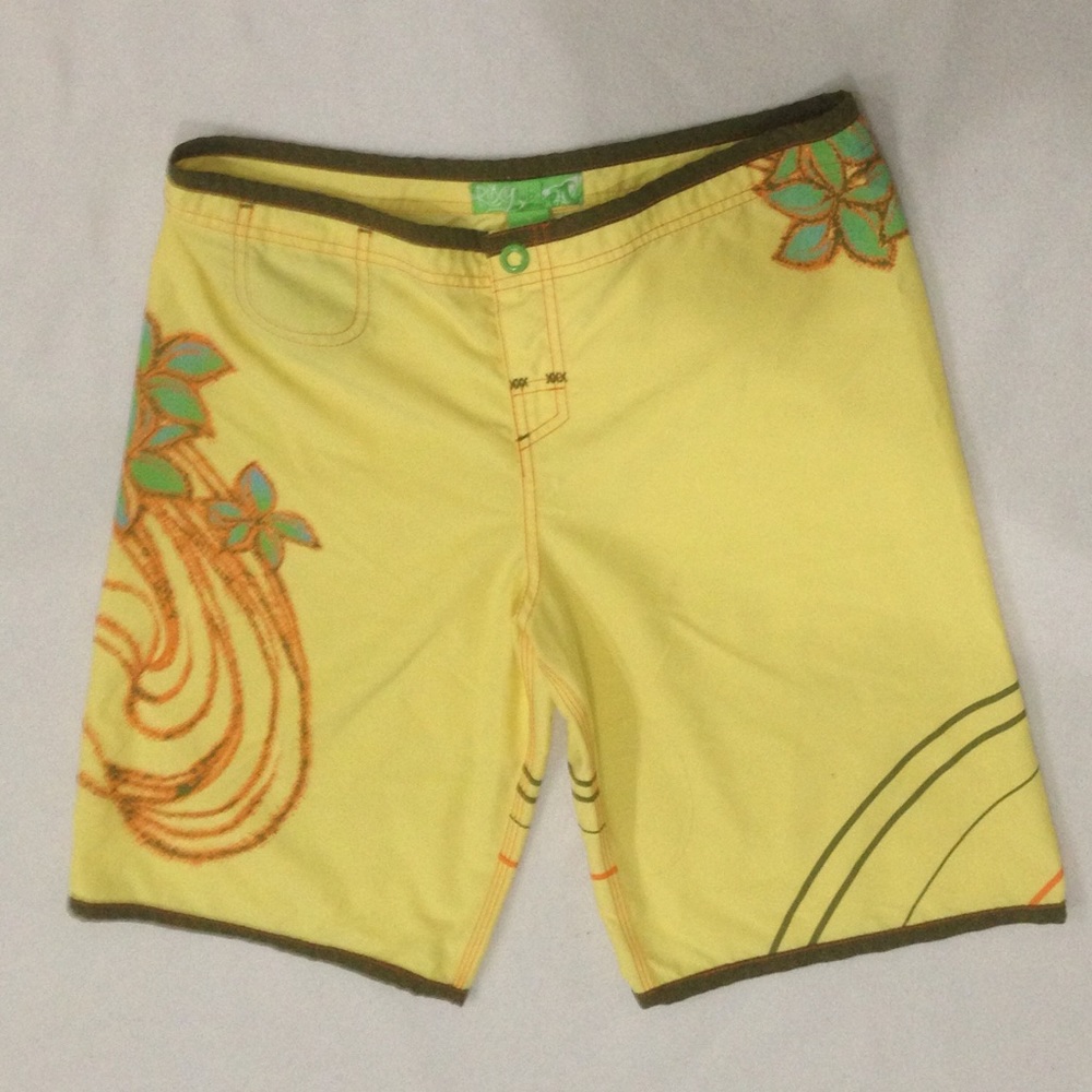 Roxy Quiksilver Yellow Swim Board Short