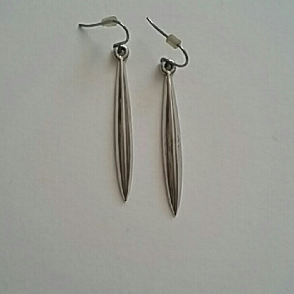Long silver earrings
