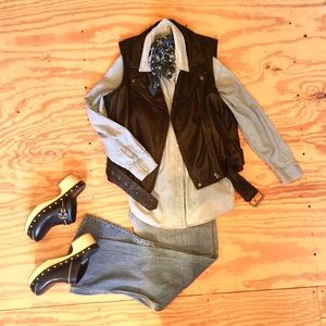Madewell Leather Moto Vest