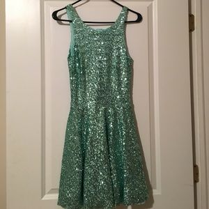 Turquoise sequin dress