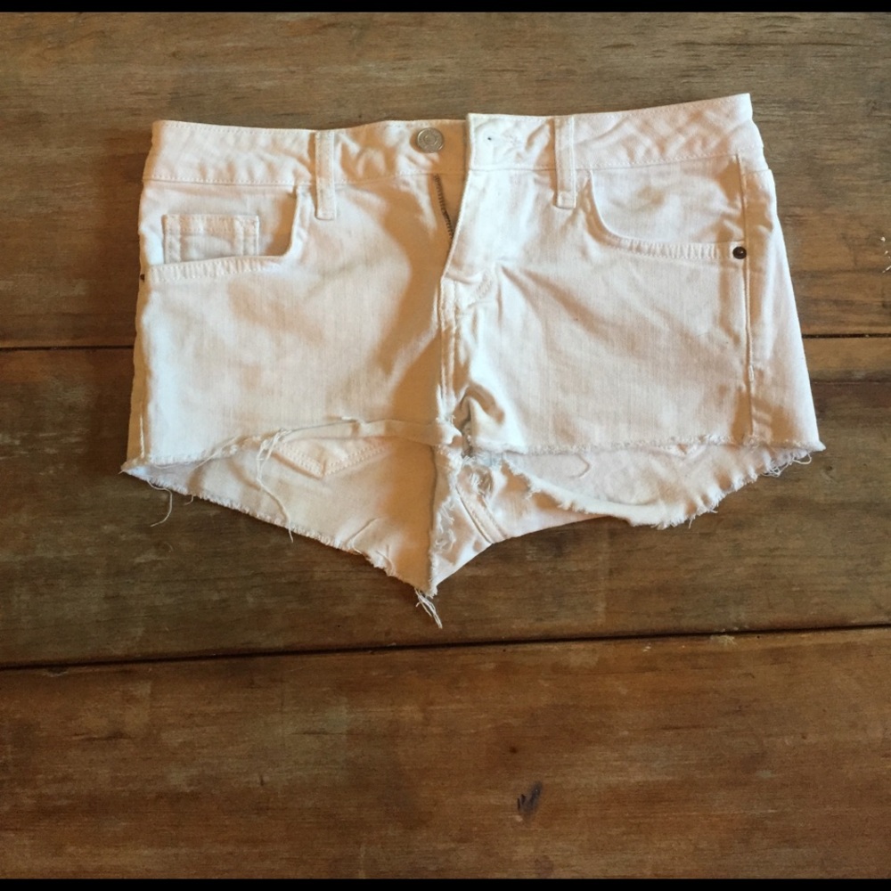 TopShop--White denim shorts