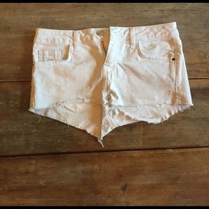 TopShop--White denim shorts