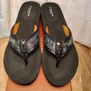 Coach Jolene Black Flip Flops