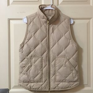 JCrew tan puffer vest