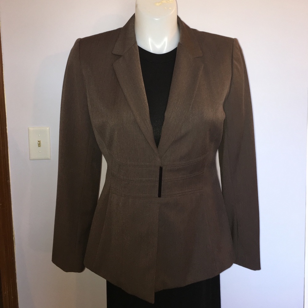 Calvin Klein Brown Seam Detailed Blazer Jacket