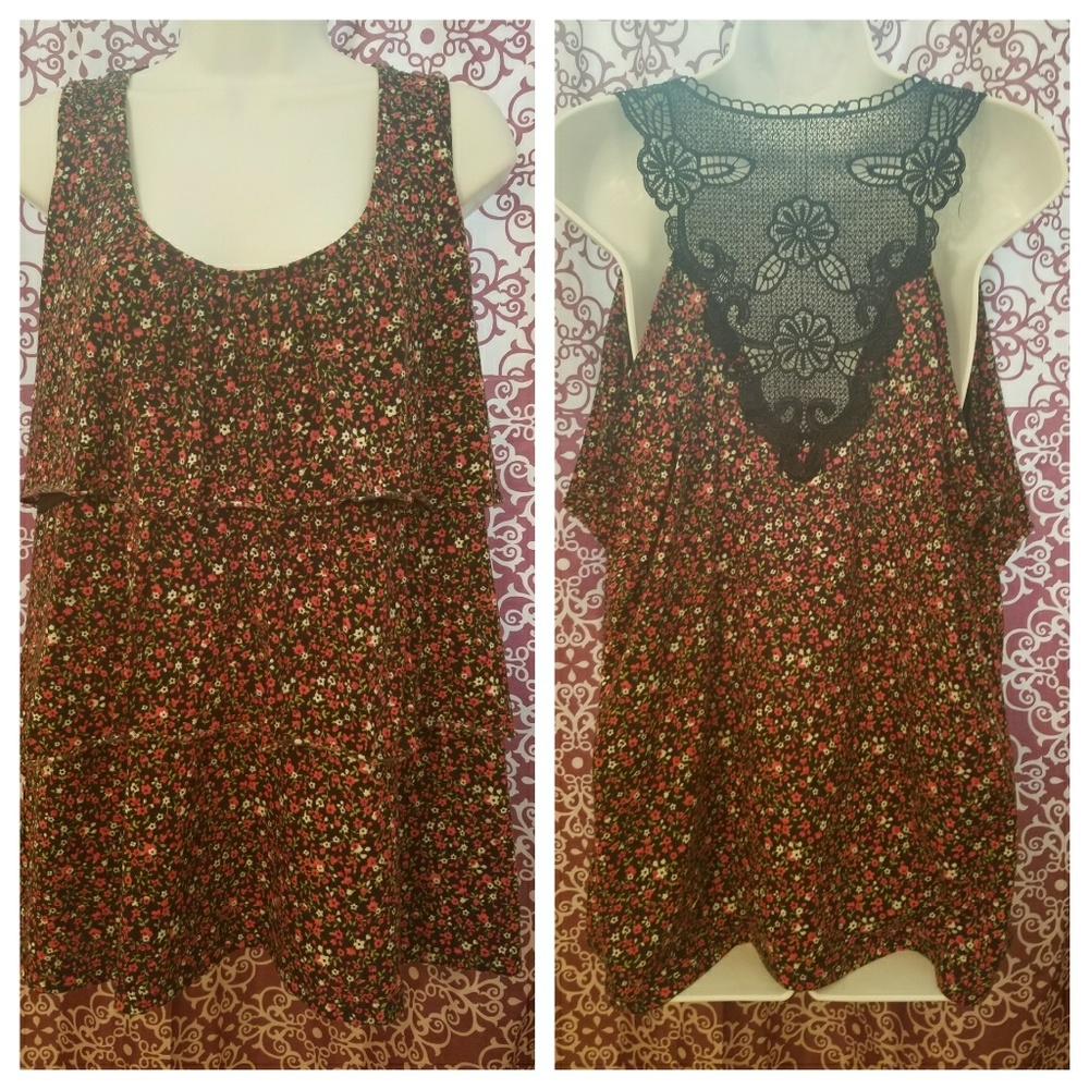 Ruffle Top With Lace Detail