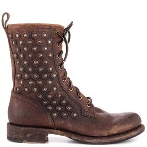 Frye Jenna Disc Lace Up Distressed Boots Size 7
