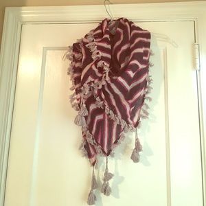 Madewell NWOT striped tassel scarf