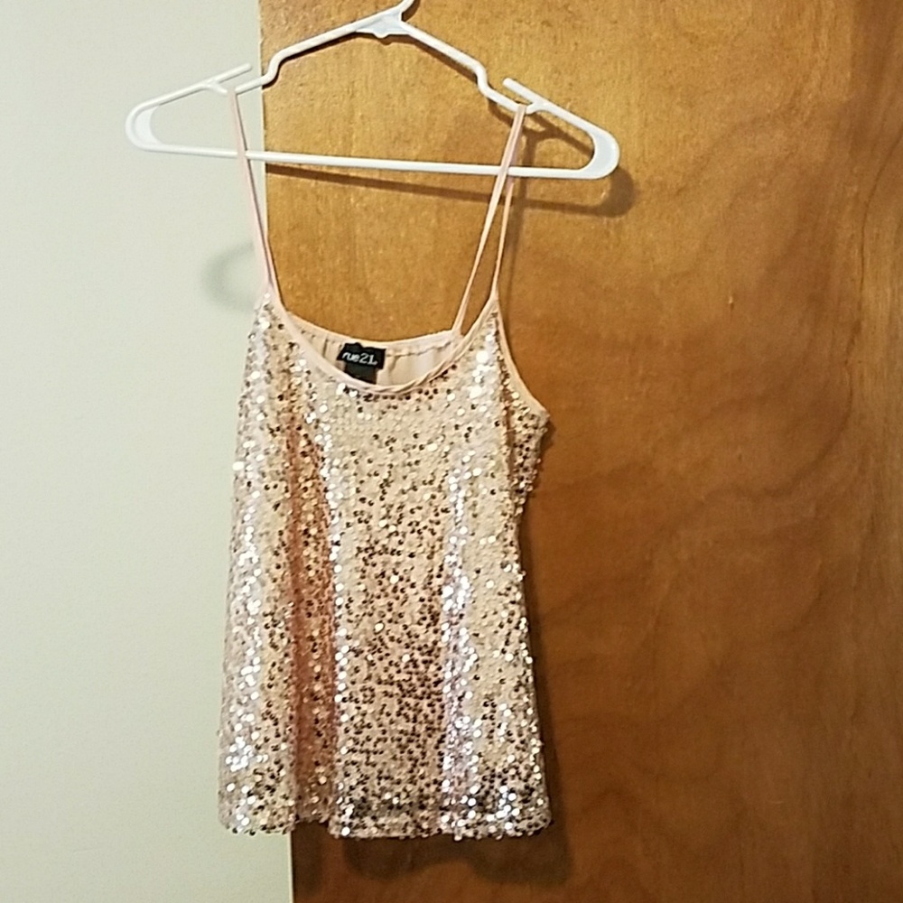 Rue 21 Pink Sequin Spaghetti Tank