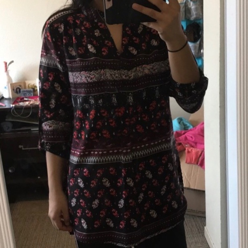 High low patterned top