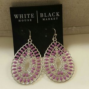 White House Black Market Silvertone Earrings