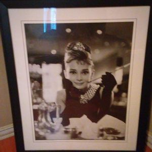 Framed 20x26 Audrey Hepburn Picture