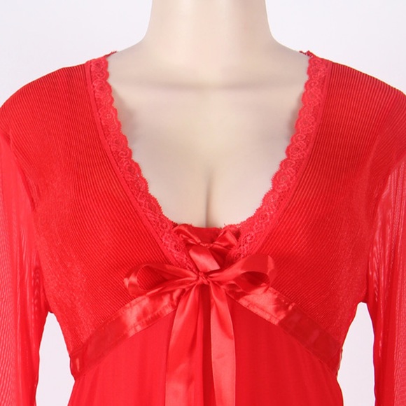 3PC Set Mesh Robe and Slip (S-5X) - Picture 3 of 5