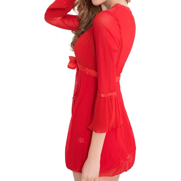 3PC Set Mesh Robe and Slip (S-5X) - Picture 5 of 5