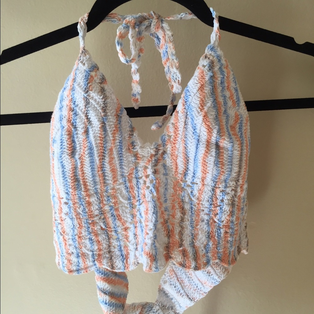 Tie dye crochet halter top