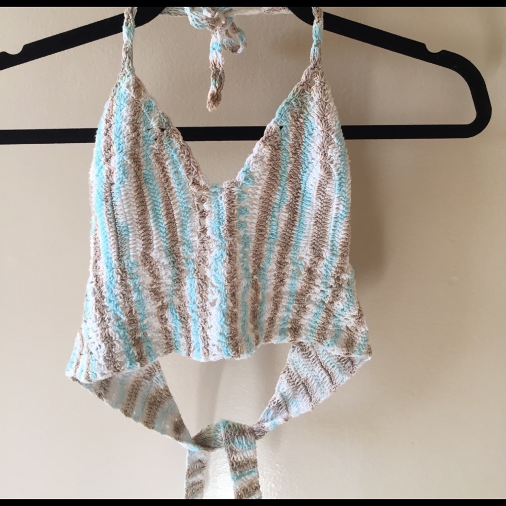Tie dye crochet halter top