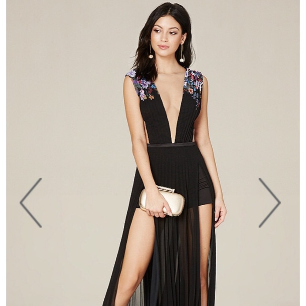 Bebe Double Slit Gown