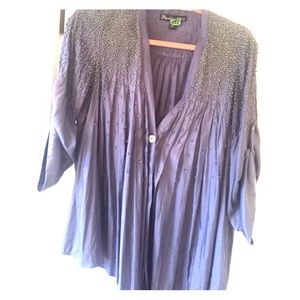 Elizabeth and James silk and beaded drapery blouse